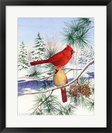 Framed Cedar Farms Cardinals II Print