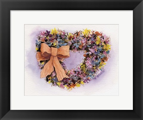 Framed Dried Flower Wreath Print