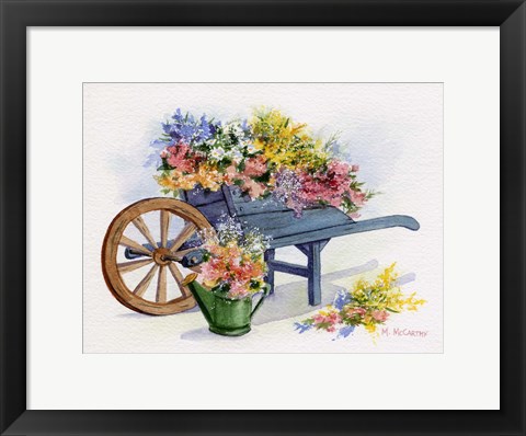 Framed Flower Cart Print