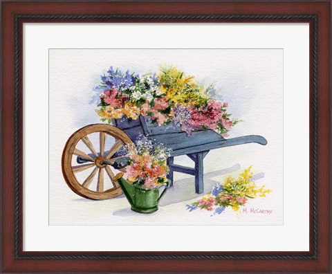 Framed Flower Cart Print