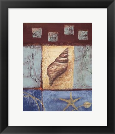 Framed Aquamarine Conch Print