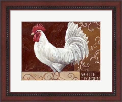 Framed Rustic Roosters IV Print