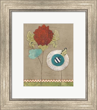 Framed Petal Patterns V Print