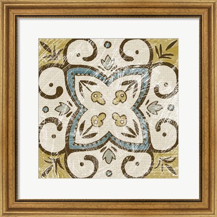 Framed Non-Embellished Batik Square VI Print