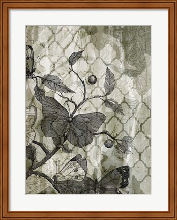 Framed Arabesque Butterflies I Print