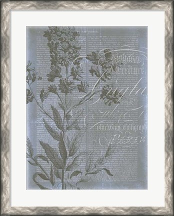 Framed Fleur de Bleu II Print