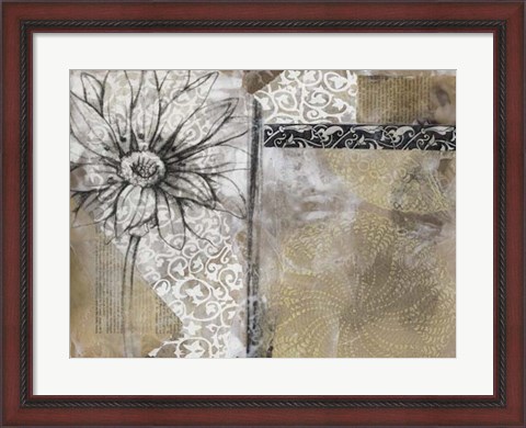Framed Collage Fleur I Print