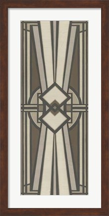 Framed Neutral Deco Panel I Print