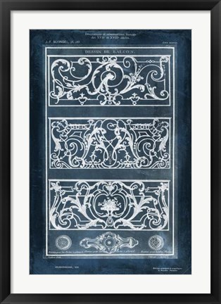 Framed Ornamental Iron Blueprint II Print