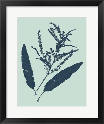 Framed Indigo &amp; Mint Botanical Study IV Print