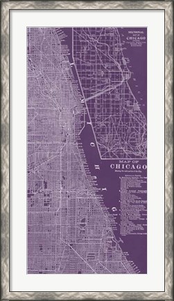 Framed Graphic Map of Chicago Print