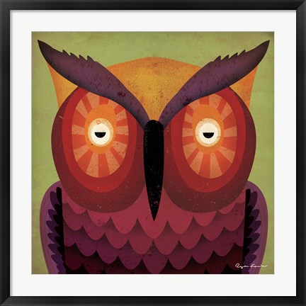 Framed Owl WOW Print
