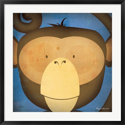 Framed Monkey WOW Print