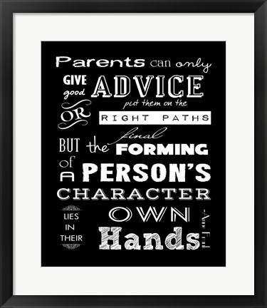 Framed Forming of a Person&#39;s Character Print