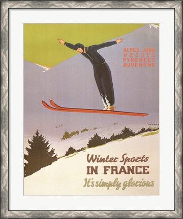 Framed Winter Sports in France Print