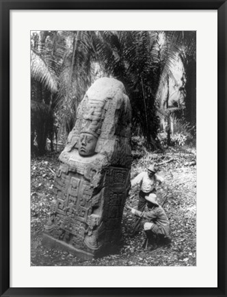 Framed Mayan Indian Monument Print