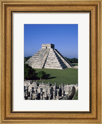 Framed Ancient structures, El Castillo, Chichen Itza (Mayan), Mexico Print