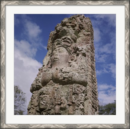 Framed Stelae Copan Mayan Honduras Print