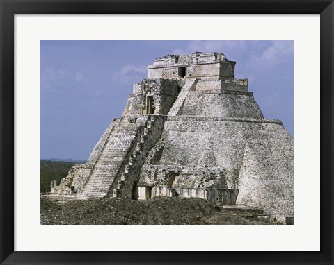 Framed Mayan Pyramid of the Magician Uxmal Print