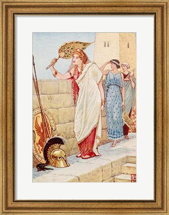 Framed Often She Would Stand Upon the Walls of Troy, Helen the Queen of Sparta Print