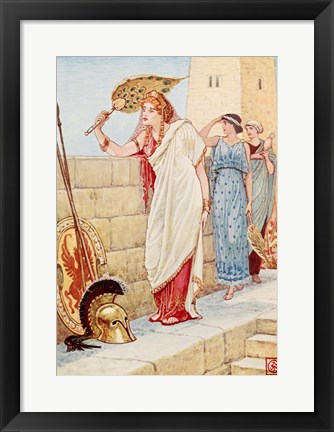 Framed Often She Would Stand Upon the Walls of Troy, Helen the Queen of Sparta Print