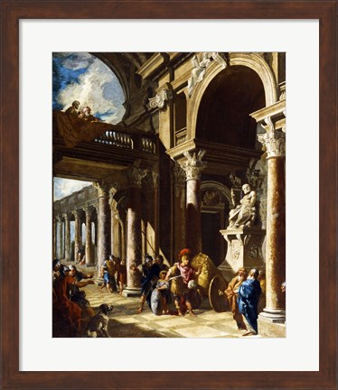 Framed Alexander the Great Cutting the Gordian Knot Print