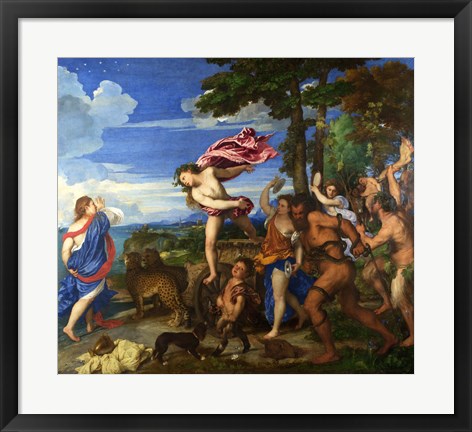 Framed Titian Bacchus and Ariadne Print