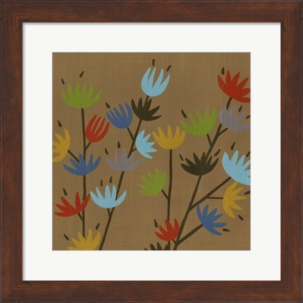 Framed Retro Blossoms II Print