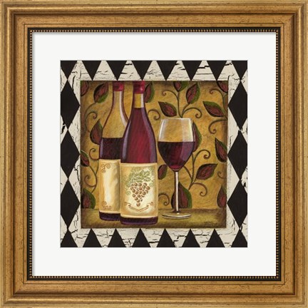 Framed Harlequin &amp; Wine I Print