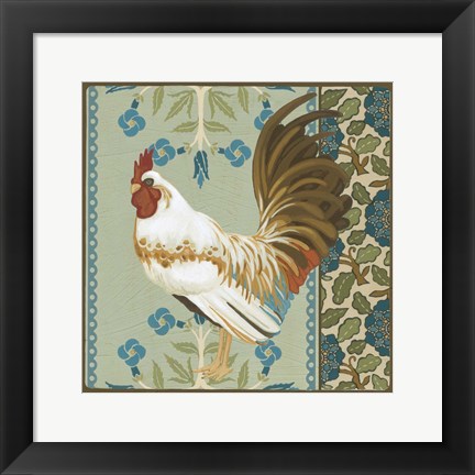 Framed Cottage Rooster III Print