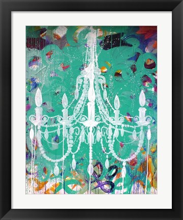 Framed Emerald Chandelier Print