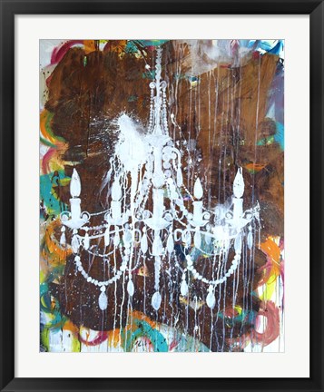 Framed White Chandelier Print