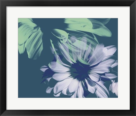 Framed Teal Bloom I Print