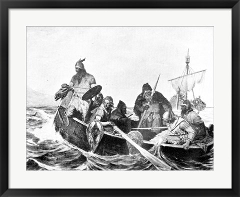 Framed Norsemen Landing in Iceland Print