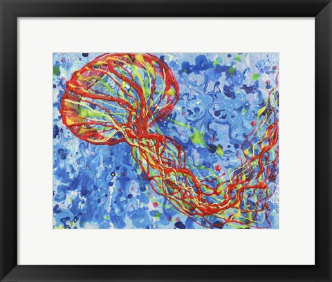 Framed Orange Sea Nettle Print