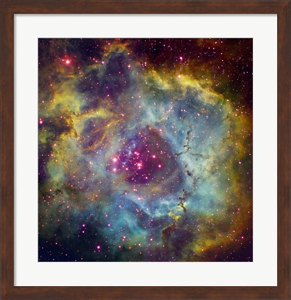 Framed Rosette nebula (NGC 2244) in Monoceros Print