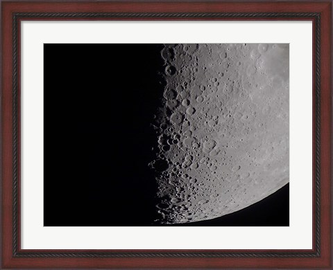 Framed South terminator of 7 day moon Print