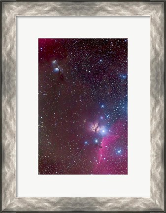 Framed Area around the Belt of Orion, with the Horsehead and Flame Nebula Print