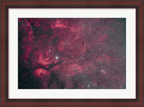 Framed Gamma Cygni nebulosity complex with the Crescent Nebula Print