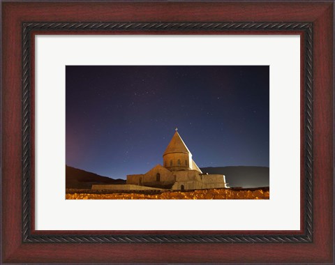 Framed Starry night sky above Saint Thaddeus Monastery, Iran Print