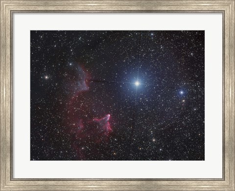 Framed Variable star Gamma Cassiopeiae, with associated emission and reflection nebulae Print