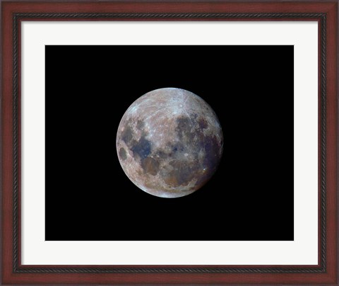 Framed true colors of the moon during the 2010 perigee Print
