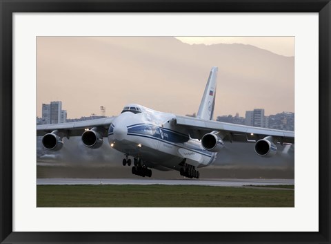 Framed Antonov An-124 aircraft taking off from Sofia Airport, Bulgaria Print