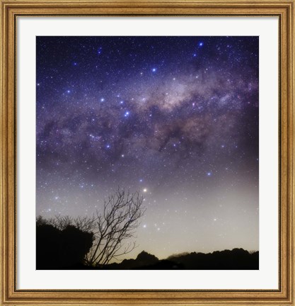 Framed Milky Way above a rural landscape in San Pedro, Argentina Print