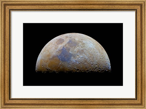 Framed moon with the transient Lunar-X visible at the terminator Print