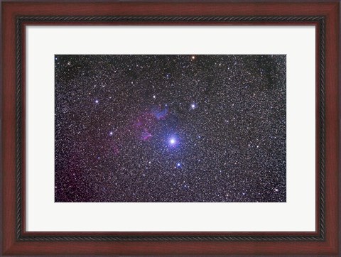 Framed IC 59 and IC 62 faint reflection nebulae near Gamma Cassiopeia Print