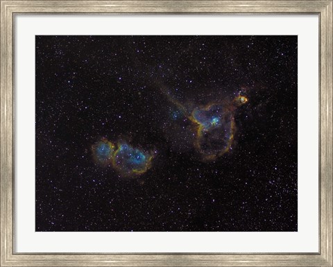 Framed Heart and Soul Nebulae Print