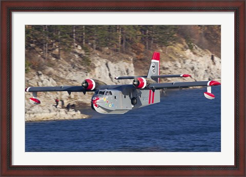 Framed Canadair CL-215-1A10 in flight over Bulgaria Print