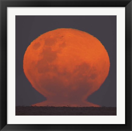 Framed Thunder&#39;s Moon rising over Rio de La Plata, Argentina Print