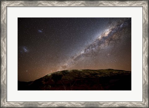 Framed Milky Way rising above the hills of Azul, Argentina Print
